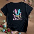 thumbnail image 2 of VBTAPA Women Happy Easter T Shirt Bunny Eggs Graphic T-Shirt Funny Letter Printed Tee Shirts Loose Fit Crewneck Short Sleeve Tops Black M, 2 of 4