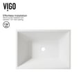 thumbnail image 4 of VIGO Matte Stone Vinca Composite Rectangular Vessel Bathroom Sink in White with Faucet and Pop-Up Drain in Brushed Nickel, 4 of 10