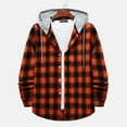 thumbnail image 3 of SCSAlgin Hoodies for Men Fashion Long Sleeve Plaid Button Shirts Jacket With Hood Casual Stylish Drawstring Sweatshirts 2024, 3 of 7