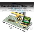 thumbnail image 3 of Big Mouse Pad, XXL Mouse Pads Office Desk Pads, Full Desk Mat Non-Slip Rubber Base Waterproof with Stitched Edges, 35.4 X 15.7 inch for Work/Game/Office/Home Geometric Stylized Flowers, 3 of 6