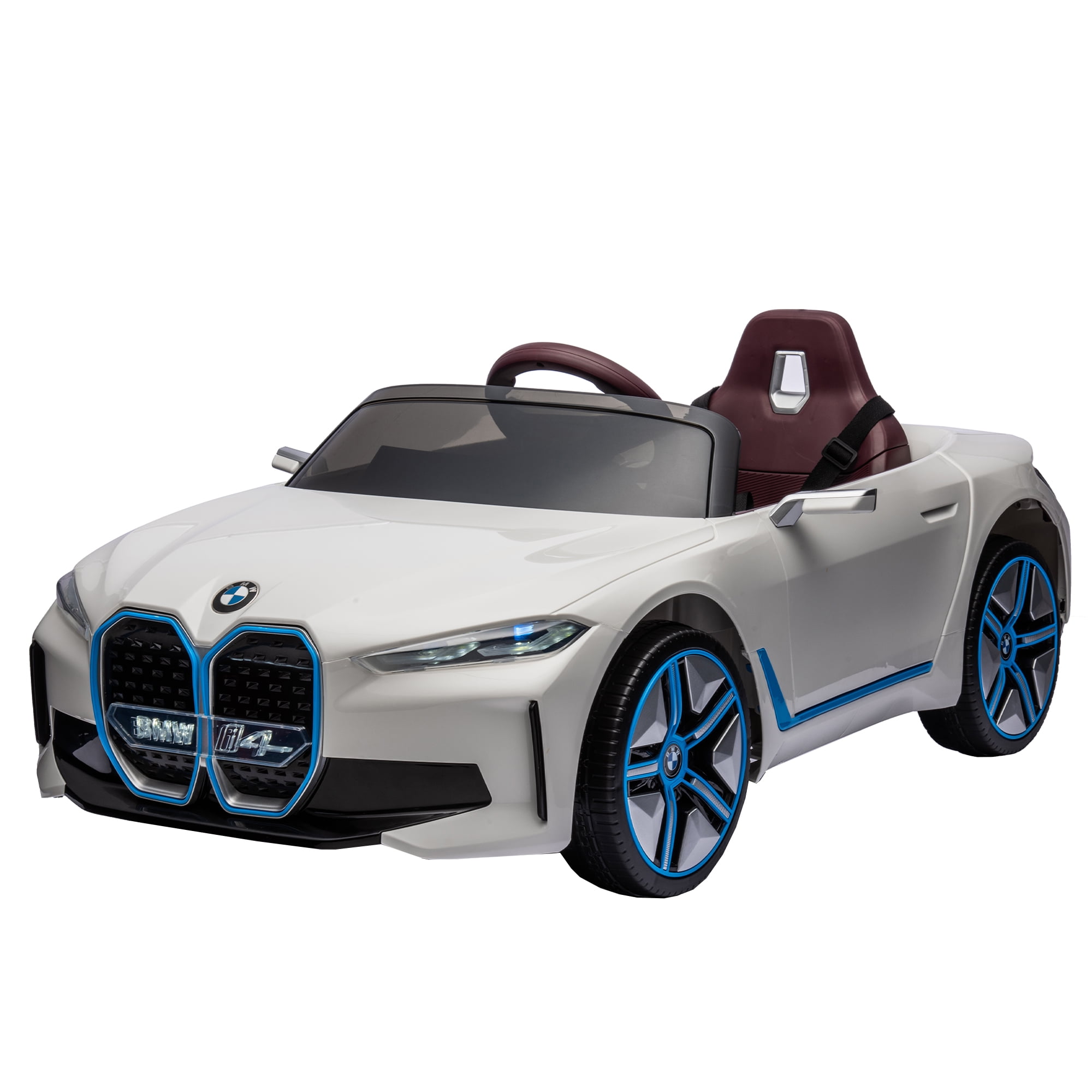 Resenkos Licensed BMW Electric Car for Kids, 12v Children Ride On Toy 2.4G with Parents Remote Control, Three Speed Adjustable, White