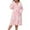 Pink, variant on HAiming Women's Plus Size Fleece Robe Soft Thick Midi Bathrobe Winter Casual Warm Nightgowns Loungewear with Pockets