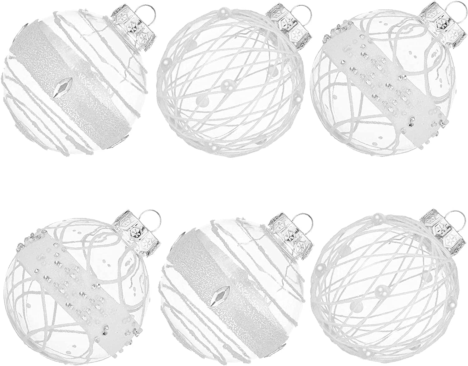 Shatterproof Christmas Ball Ornaments,80mm/3.15" Clear Large Glitter