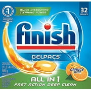 Finish Gelpacs Automatic Dishwasher Detergent, Fresh, 32 Gelpacs,