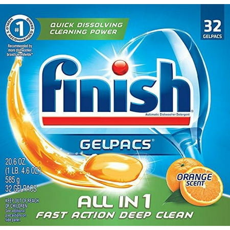 Finish Gelpacs Automatic Dishwasher Detergent, Fresh, 32 Gelpacs,