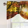 thumbnail image 4 of Orange Autumn Leaves Tie Up Valance Curtains for Windows, Kitchen Curtains Window Treatments, Fall Trees Forest Country Rustic Short Window Shades Valances for Bedroom Bathroom Cafe 54"x18", 4 of 8