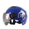 thumbnail image 1 of Casco de vehículo eléctrico, scooter, bicicleta, cara abierta, media gorra de béisbol, casco de seguridad anti-UV, casco de bicicleta ajustable, azul, 1 of 5