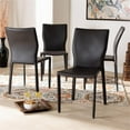 thumbnail image 3 of Bowery Hill Brown Faux Leather Upholstered 4-Piece Dining Chair Set, 3 of 7