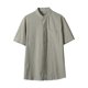 thumbnail image 2 of pstuiky Mangas cortas para hombre, Camisa informal de manga corta con cuello alto, bolsillos y botones de color liso para hombre ropa de hombre xxxl, 2 of 9