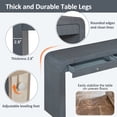 thumbnail image 3 of Retro Curved Console Table with 2 Drawers, Versatile 54'' Long Accent Entryway Table Sofa Table with Thick Legs for Hallway & Living Room, Dark Navy, 3 of 7
