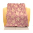 thumbnail image 3 of Manta de microfibra supersuave con diseño de estrellas de pentagrama, acogedora y mullida, para el hogar, el sofá, la cama, el coche, el campamento (rosa, 50 x 60 pulgadas), 3 of 5