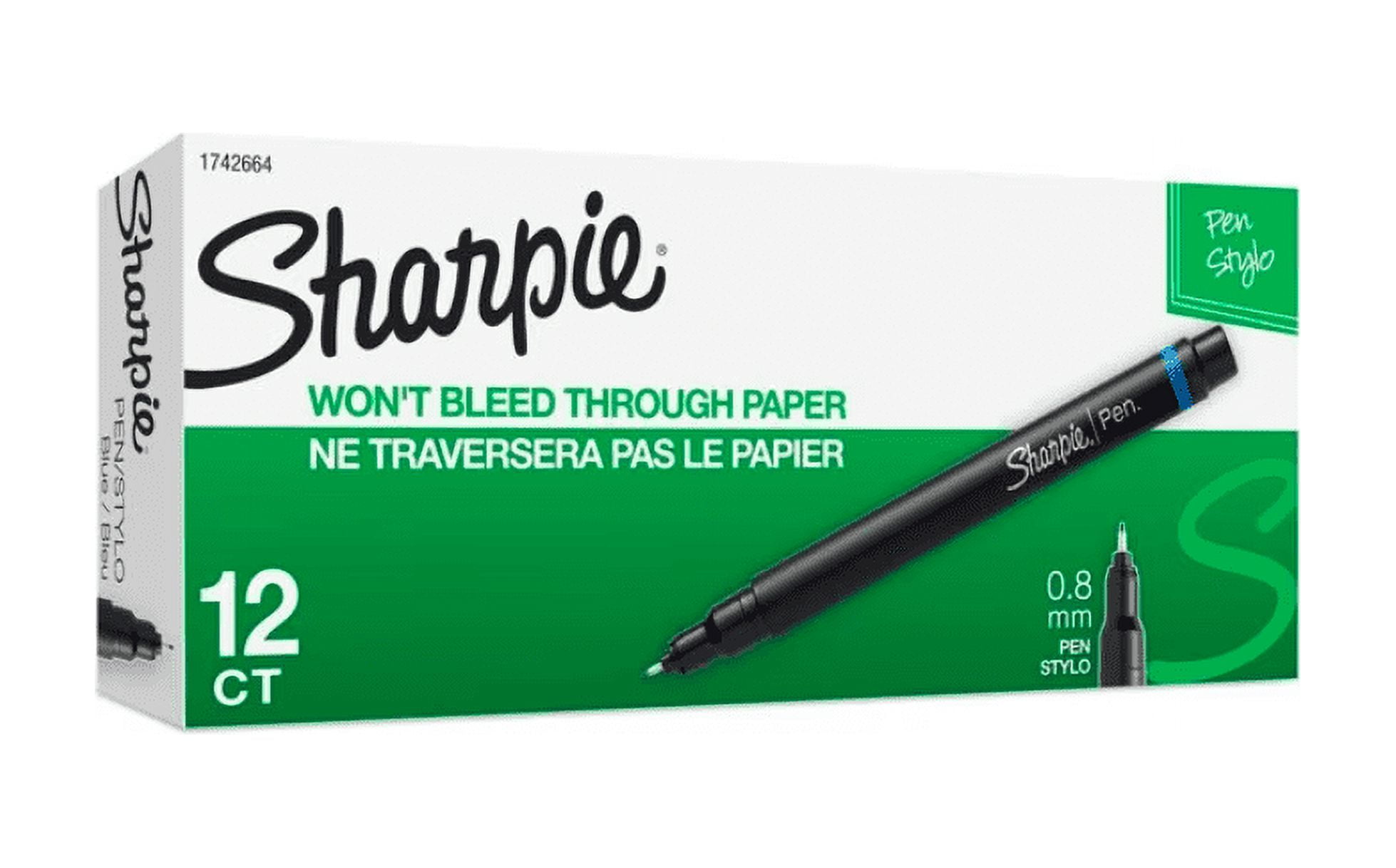 Stick Permanent Pen, Fine 0.8 mm, Blue PK12