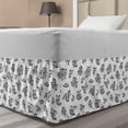 thumbnail image 1 of Botanical Bed Skirt, Heart Shaped Leafy Branches Forest Herbs Season Foliage Nature Plants, Elastic Bedskirt Dust Ruffle Wrap Around for Bedding Decor, 4 Sizes, Charcoal Grey White, by Ambesonne, 1 of 2