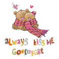 thumbnail image 2 of Teady Bear Hugging Scarf Always Kiss Me Goodnight Hugs Kisses Girls Love Beautiful Crown Prince Unicorns Royalty Sweet Dreams Decorating Holiday Gift Ideas Wall Decal Sticker - Size: 18 In X 20 In, 2 of 5