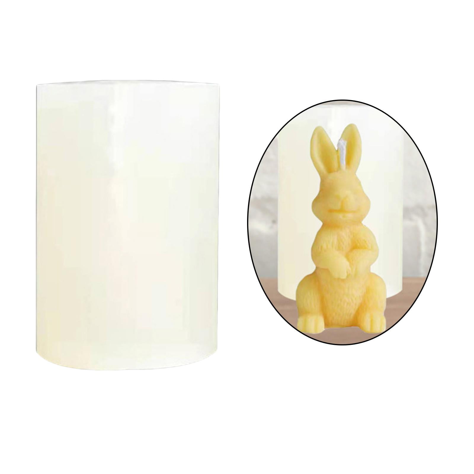 FVDPWYE 2x 3D Rabbit Candle Silicone Molds Bunny Resin Casting Mould Cake Decorating