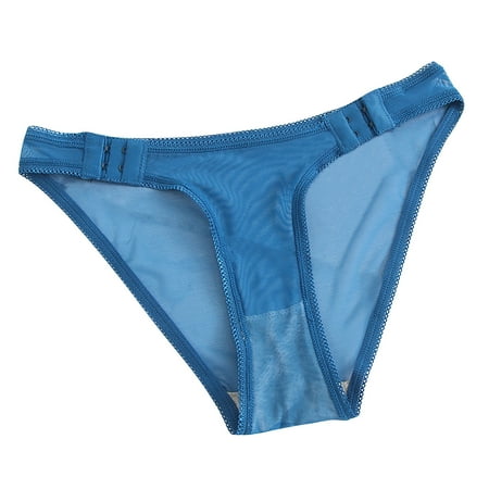 Big Savings: Panty Packs Women  Ropa Interior de Bikini para Mujer  Ladies Solid Color Adjustable Low Waist Mesh Transparent Seamless Underwear SOPATENOR Blue L