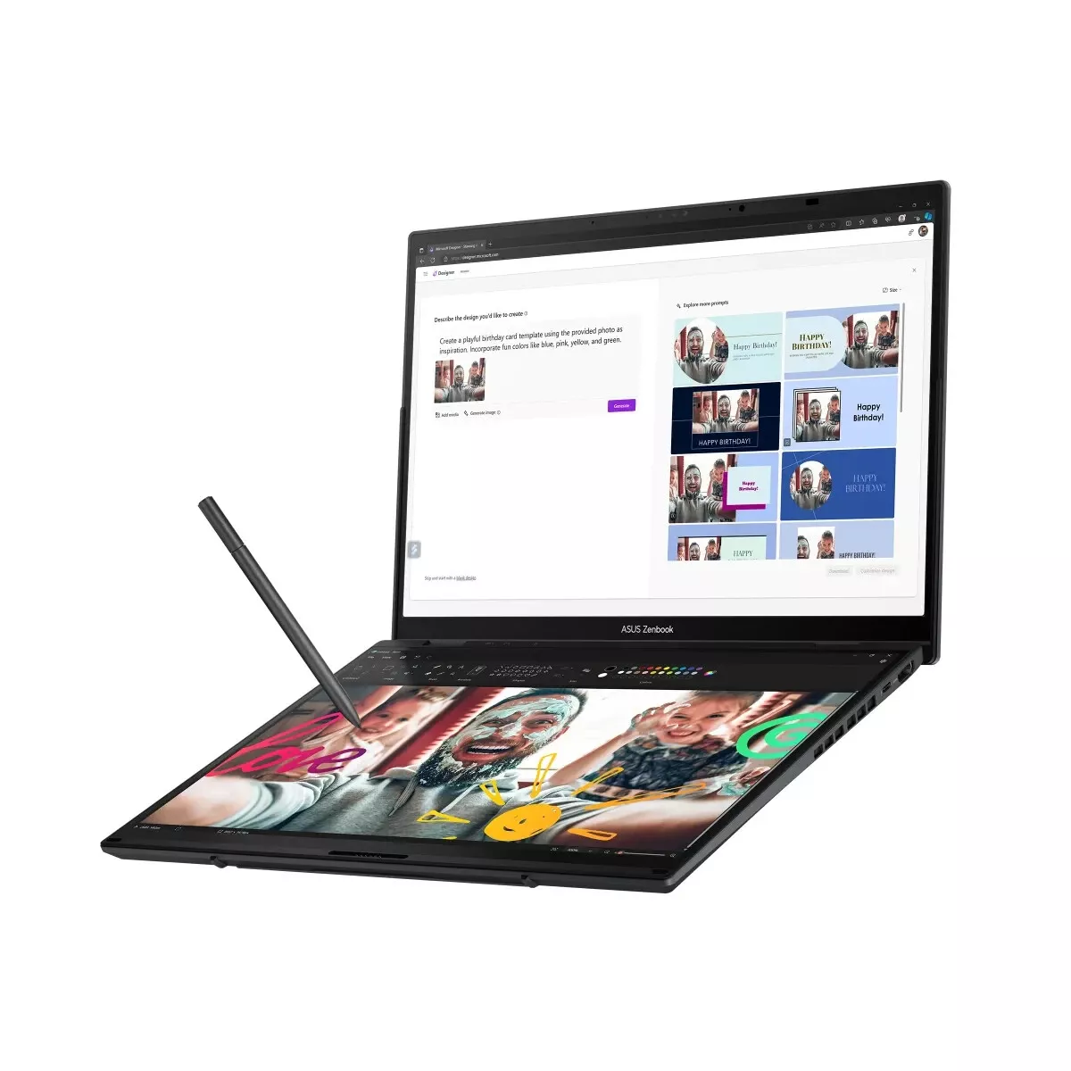 ASUS Zenbook DUO 14" OLED Touchscreen Laptop - Intel EVO Edition Powered by Intel Core Ultra 9 Series 2 Processor - Dual 14” OLED Touch 120Hz Displays - 2TB SSD - Windows 11