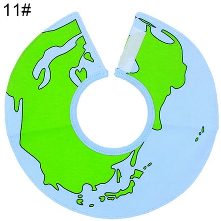 

BueatyH Fruit Cake Print Round Baby Absorbent Bib 360 Rotating Feeding Saliva Towel