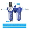 thumbnail image 2 of NANPU 1/2" NPT Compressed Air Filter Regulator Lubricator (FRL), Zinc Alloy, 5 Micron Brass Element, 0-150 psi Gauge, Quick Release Bowl, Manual Drain, Metal Bracket., 2 of 6