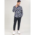 thumbnail image 2 of Unique Bargains Men's Flower Palm Long Sleeve Button Down Hawaiian Shirt, 2 of 4