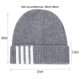 thumbnail image 2 of Gorro de punto para hombres, mujeres y niños, gorros de invierno, gorros clásicos cálidos para uso diario, gorro de lana a rayas simple, 2 of 6