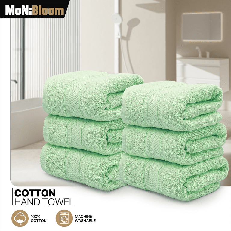 Premium Hi-Bloom White Hand Towel, Cotton Sold by at Home