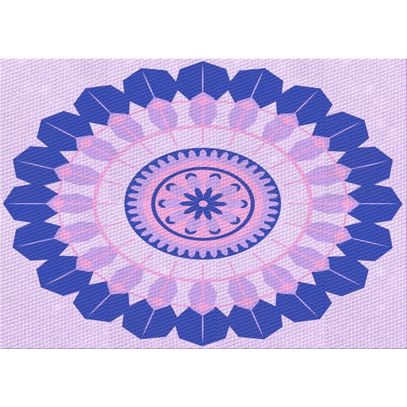Ahgly Company Indoor Rectangle Patterned Blossom Pink Area Rugs, 7' x 9'