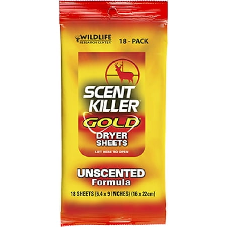 Scent Killer Gold Dryer Sheets Unscented