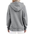 thumbnail image 6 of LEKWK Hoodies for Women Fleece Lined Long Sleeve Oversized Sweatshirt with Pocket Drawstring Casual Relaxed Fit Fall Winter Workout Tops, 6 of 9