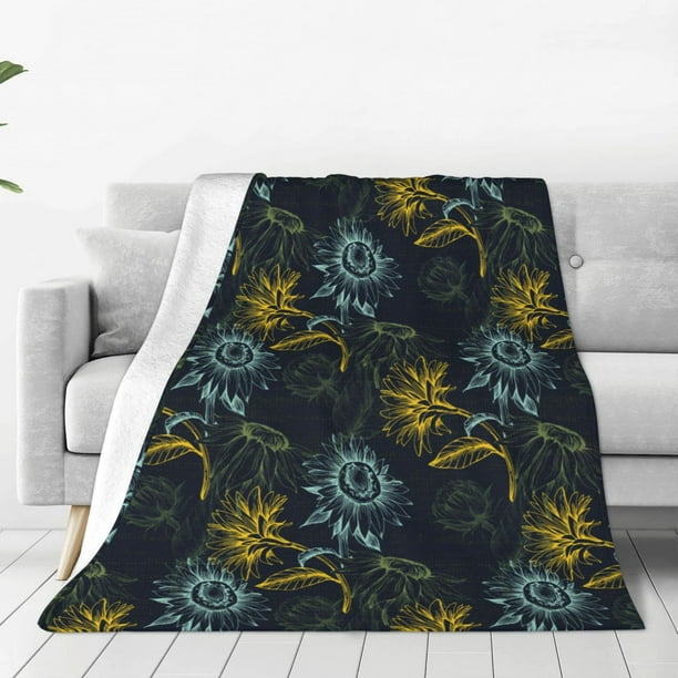 Balery Sunflowers Manta de Felpa Suave y Acogedora – Cobija de Franela Aterciopelada para Cama, Lavable y Cálida para Sofá, Mascotas, Transpirable-50"x40"