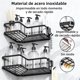 thumbnail image 3 of Juego de 5 Estanteria Ducha para Baño, Organizador Baño Sin Taladros y Soportes de Jabón, Estantes de Regadera con 2 Cesta de Almacenamiento y 4 Ganchos, para Cocina, Ducha, Hotel (Negro), 3 of 4