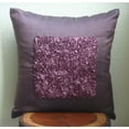 thumbnail image 4 of Plum Throw Pillow Cover, Textured Ribbon Centered Pillow Cover, 18x18 inch (45x45 cm) Pillow Cover, Square Silk Pillow Cover Couch, Geometric Modern, Solid - Plum Vintage Love, 4 of 4