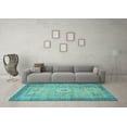 thumbnail image 3 of Ahgly Company Indoor Rectangle Abstract Light Blue Modern Area Rugs, 8' x 10', 3 of 4
