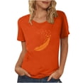 thumbnail image 1 of Dadaria Matters Tee pour Femmes Chemise Orange Manches Courtes T-Shirt Col Rond Hauts Été Chandail Blouses S, 1 of 5