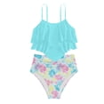 thumbnail image 3 of Swimming Suits for Girls 12-13 Girls Bikini 2 Piece Swimsuit Set Tiered Flounce Bathing Suit Adjustable Straps Girls' Swimwear, 3 of 3