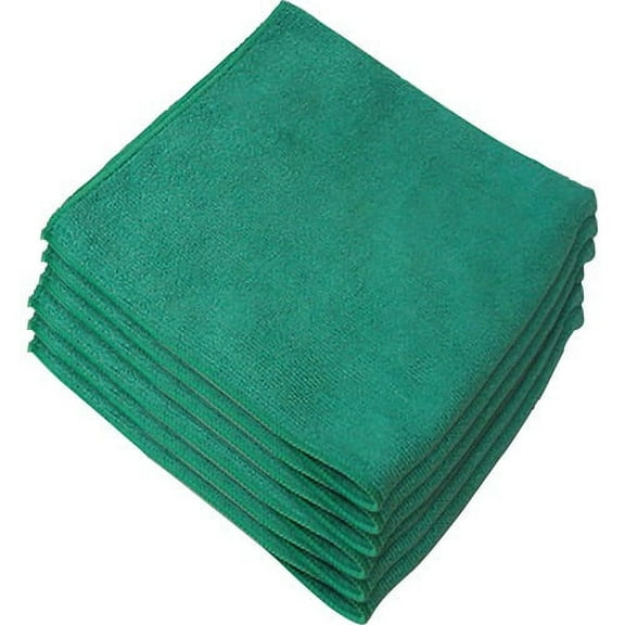 Genuine Joe General Purpose Microfiber Cloth Cloth - 16" Width x 16" Length - 180 / Carton - Green