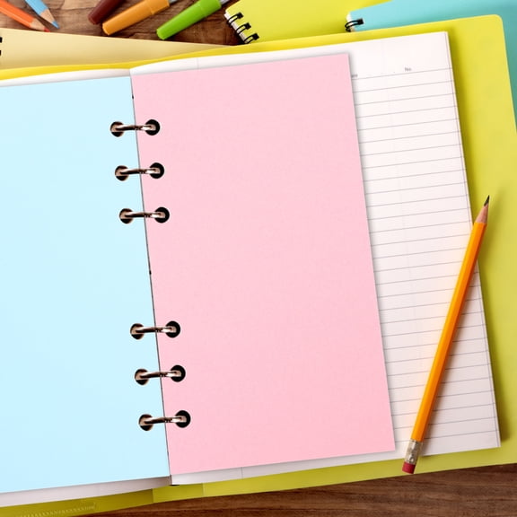 ITSELFER 100 Sheets Blank Colored A6 Loose Leaf Paper 6-hole Punched Binder Refill Paper