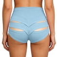 thumbnail image 7 of AnuYalue Women's Booty Shorts High Waist Workout Shorts Gym Dance Yoga Shorts Butt Lifting Bottoms Light Blue S, 7 of 7