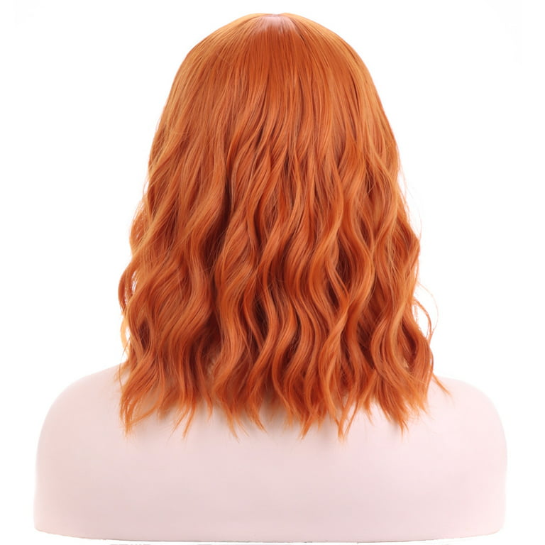 Doll Wig Short Orange Red Deep Curly Cute Heat Resistant Synthetic