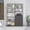 Multicolor, variant on Multicolor 49 Wide 8-Shelf Bookcase Set with Double Door Cabinet, 2 Piece Home Bookcases for Living Room, Particle Board, Matte Gray-White