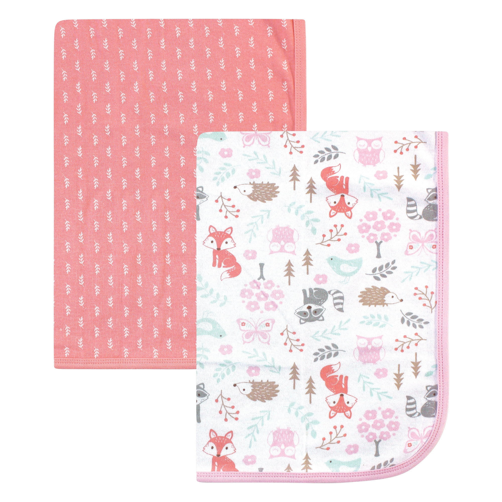 Hudson Baby Cotton Swaddle Blankets, 2Pack, Woodland Fox