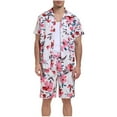 thumbnail image 2 of Aloohaidyvio George Men's Hawaiian Shirts Casual Button Down Short Sleeve Shirts Set Printed Shorts Beach Tropical Hawaii Suits, 2 of 6