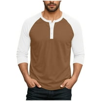 FAIWAD Men Shirts Casual Dressy Button Up 3/4 Sleeve Slim Stretch T-Shirts Sport Athletic Tops