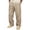 AJ10-Beige, variant on Pants For Men Relaxed Fit Casual Trendy Elastic Waist Drawstring Trousers With Pockets Straight Leg Slacks Dark Gray L