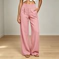 thumbnail image 2 of hoksml Women's High Waisted Wide Leg Pants Stretch Solid Casual Trousers with Pockets for Work Office Daily Wear, 2 of 9