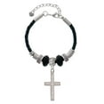 thumbnail image 2 of Delight Jewelry Stainless Steel Proverbs 31:31 - Praise Her Engraved Cross - Lil Sister Celtic Knot Leather Bead Bracelet, 7"+2" Extender, 2 of 4