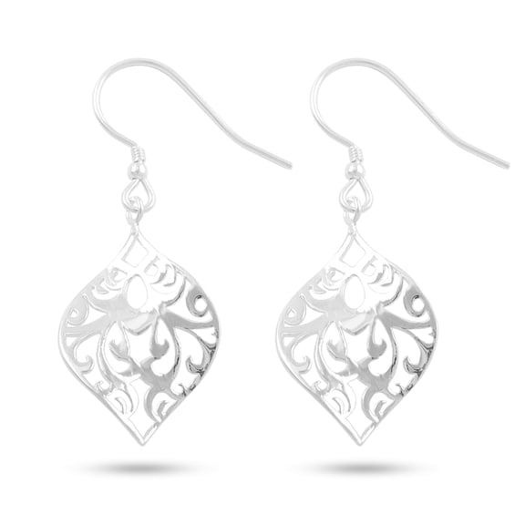 SilverCloseOut Filigree Twist Drop Earrings, Sterling Silver