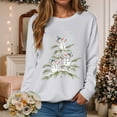 thumbnail image 2 of UngA Christmas Womens Sweatshirt Xmas Holiday Long Sleeve Tops Funny Crewneck Snowman Graphic Pullover Sweatshirt Womens (Light Gray,M), 2 of 6
