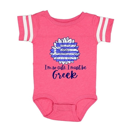 

Inktastic I m So Cute I Must be Greek Sunflower Gift Baby Boy or Baby Girl Bodysuit