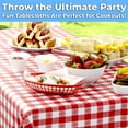 thumbnail image 3 of Eucatus 52"x90" Easy Clean Red and White Check Gingham Vinyl Tablecloth, 2 Pack, 3 of 6